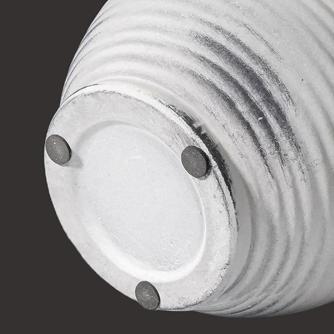 Rustic Farmhouse Vase, Ceramic Terracotta Vase with Handle, 6 inch Pottery Decorative Flower Vases for Home Decor, Table, Living Room, Bathroom, Shelf, Mantel Decor Grey