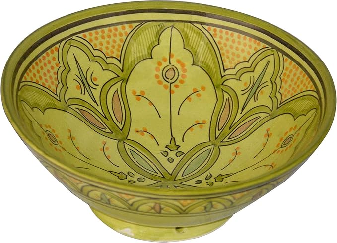 Ceramic Bowls Moroccan Handmade Serving Bowl Large 12 Inches in diameter Multicolored Green