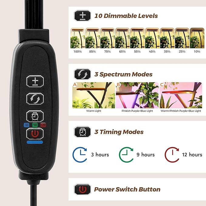 Plant Stand Indoor with Grow Lights 2 Pack Plant Stands Indoor 8 Tiered 64" Tall Plant Shelf for Indoor Growing Multiple Corner Metal Flower Holder Home Decor Display Shelves for Living Room Patio