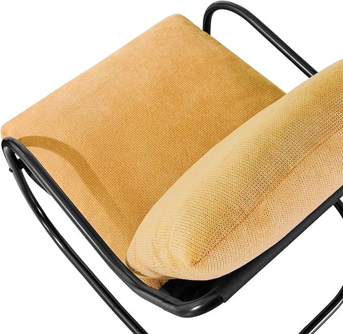 Peace nest Comfy Accent Chair Modern Living Room Bedroom Armchair with Mental Frame Comfortable Shredded Foam Cushion for Balcony Lounge Reading Meeting Room Yellow