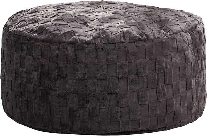 Hobestluk Bean Bag Chairs Beanbag Chair with Filler Adult Bean Bags with Fluffy Cover, Giant Bean Bag Chairs for Adults for Living Room, Bedroom (Dark Grey, 4FT - 44” x 44” x 24”)