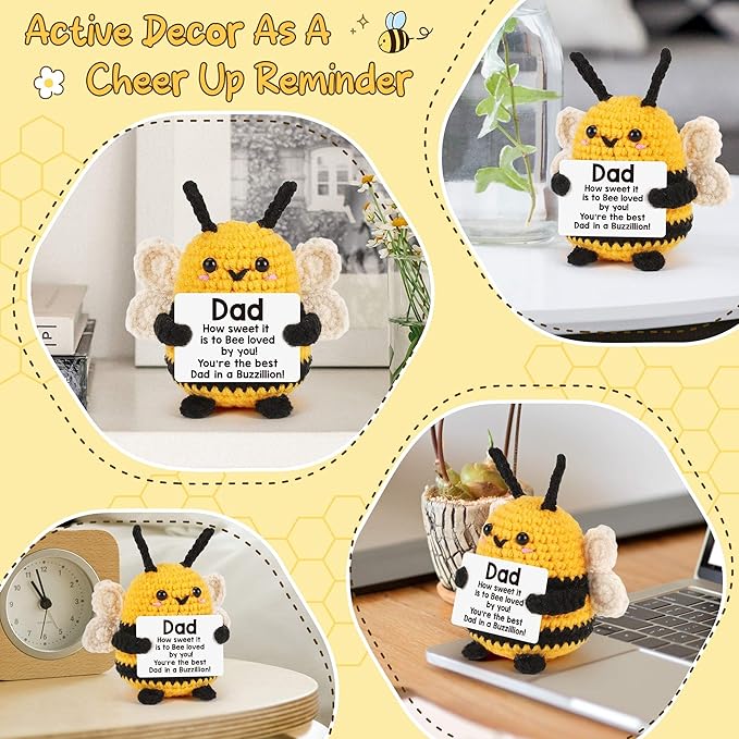 LEJIAJINW Christmas Father Gifts for Dads, Best Dad Christmas, from Daughter or Son, Funny Stocking Stuffers for Men Father Husband Daddy Birthday Gift, Cute Mini Handmade Bee