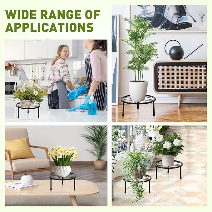 ESRICH Plant Stand Indoor, Plant Stand,Plant Stands Outdoor for Multiple, Metal Plant Stands, Potted Plant Holder for Garden Home ( 2 Pack 7.8in)