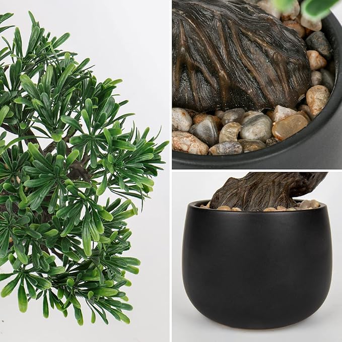 Artificial Bonsai Tree Juniper Faux Plants Indoor Fake Plants Decor with Ceramic Pots for Home Table Office Desk Bathroom Shelf Bedroom Living Room Farmhouse Decorations
