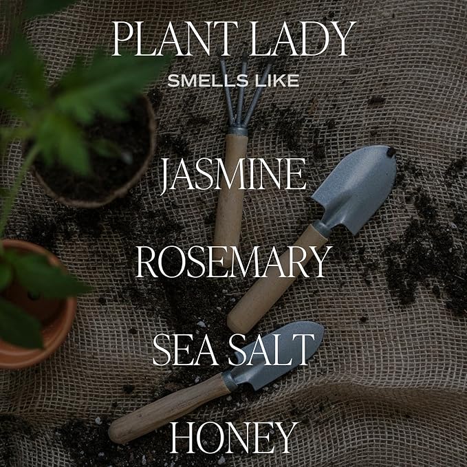 Sweet Water Decor Plant Lady Soy Candle - 40 Hour Burn Time - Wildflower & Salt Scent - Sweet Water Decor Candles for Home - Non-Toxic - 9oz
