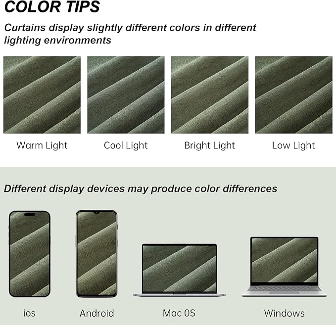 Olive Green Curtains 102 Inches Long 2 Panels Set for Living Room Bedroom Neutral Farmhouse Cotton Linen Blend Pleat Semi Sheer Drapes Ceiling Floor 102 Inch Window Curtain