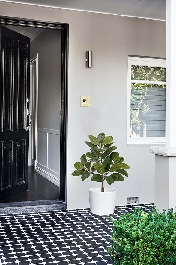 Briful Artificial Magnolia Tree in Black Pot – 26.3in Tall Faux Magnolia Greenery Plant Fake Potted Silk Tree for Home Office Room Kitchen Outdoor Porch Décor