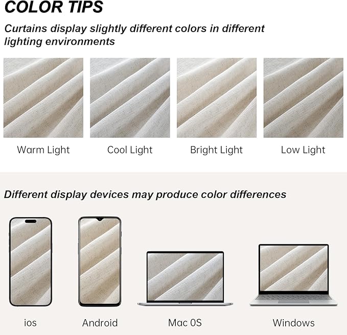 Topfinel Linen Semi Sheer Curtains 90 Inches Long 2 Panels Set Burlap Thick Linen Textured Boho Farmhouse Neutral Curtain Drapes for Living Room Bedroom,90 inch Length,Oatmeal