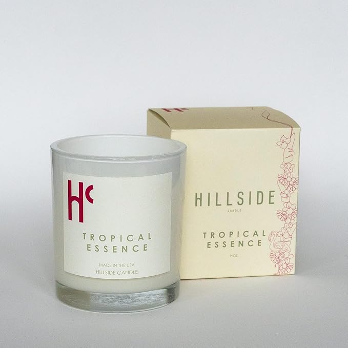 Tropical Essence Single Wick Soy Candles, Luxury Scented Candles for Home - Up to 60 Hour Burn Time, Cruelty-Free Soy Wax Blend - Floral Fragrance, Notes of Coconut & Citrus (9 oz)
