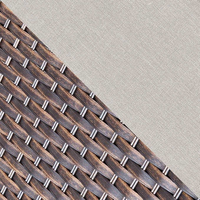 Luxury Outdoor Swivel Rocker Patio Chairs Set of 2, High Back Swivel Patio Chairs with 6-Inch Thick Cushions, Wicker Outdoor Chair for Porch, Patio, Yard, Deck, Poolside, Brown/Beige