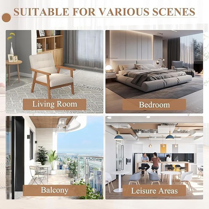 Westice Accent Chair 1PC, Mid-Century Modern Living Room Chairs with Solid Wood Frame & Soft Thicken Cushion, Upholstered Reading Arm Chair for Bedroom, Balcony, Beige Linen Fabric & Natural Legs