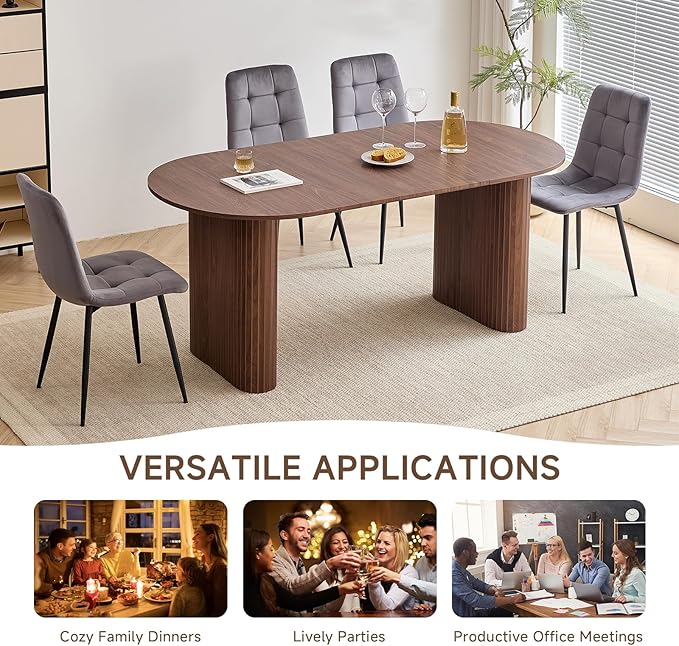 5-Piece Dining Table Set for 4 6 People with Heavy Duty Legs, Dining Room Table Chairs Set for Living Room, Kitchen, Apartment