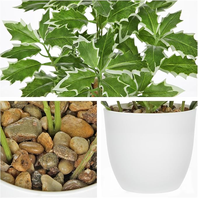 Briful 2PCS Fake Plants Artificial Greenery Potted Faux Lifelike Plant for Farmhouse Home Garden Party Decoration