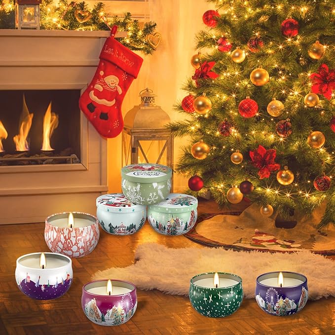 24Pack Christmas Scented Candles Gift- Aromatherapy Candle-2.5oz Soy Wax-Long Lasting Burn time, Christmas Thanksgiving Gifts for Women,Home Decor