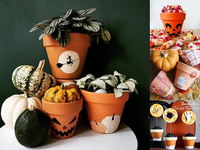 3 inch Terracotta Clay Pots Pack of 18, Small Plant Pots with Drainage Holes and Saucers, Mini Nursery Plant Pots for Succulents, Cactus, Indoor,Outdoor,Halloween Decor