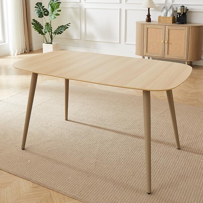 55.1''Dining Table Set for 4,Modern Wood Dining Table,Leather Dining Chairs 4,Table and Chairs Set of 4,Ideal for Kitchen Dining Room (Cat Scratch Table, 55.1")