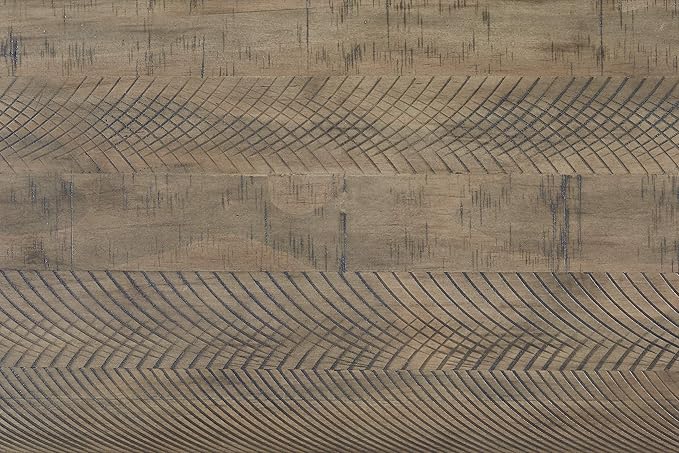 Signature Design by Ashley Aldwin Farmhouse Square Coffee Table with Lift Top for Storage, Grayish Brown