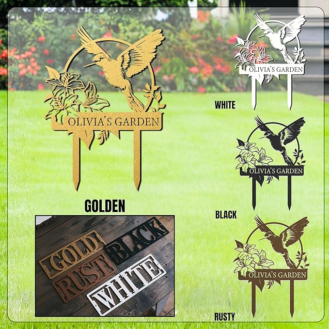 Personalized Garden Metal Sign, Custom Yard Sign with Stakes, Custom Garden Decor, Outdoor Yard Decor, Gifts for Gardeners
