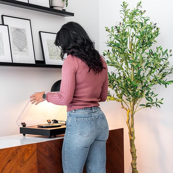 Artificial Plants Indoor & Outdoor | 6FT Olive Tree with Terracotta Pot, Adjustable Branches, Vivid Fruit and Natural Leaves | Realistic Fake Greenery for Living Room, Bedroom, and Office Decor