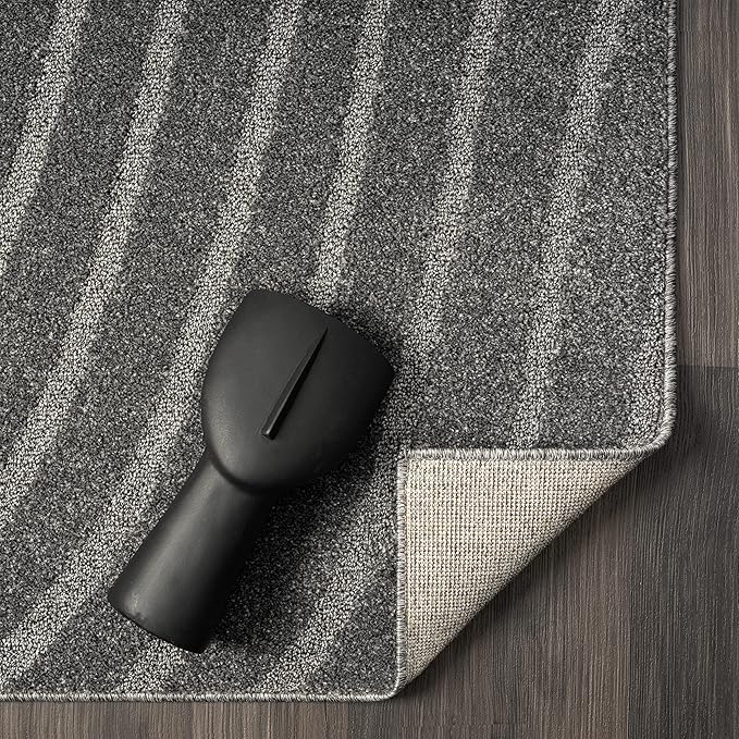 LUXE WEAVERS Modern Geometric Wave Anthracite 2x8 Area Rug