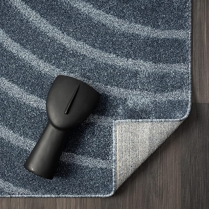 LUXE WEAVERS Modern Geometric Wave Blue 4x6 Area Rug