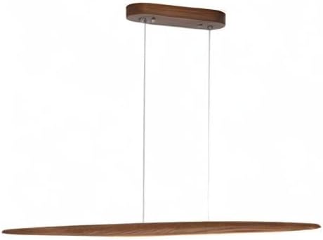 71" Wood Linear Pendant Light Wood Linear Dinning Room Light Island Lights LED Dimmable Chandelier 40w for Dining Room Billiard & Pool Table Walnut Color