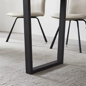 ZckyCine Dining Table Set for 6-8 People Kitchen Dining Room Table Set Extendable Wood Dining Table and 6 Upholstered Chairs, Home Kitchen Furniture