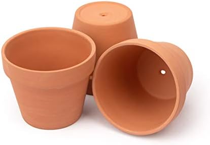 [26 Pack] 4" Planter Nursery Pots Terracotta Pot Clay Pots Clay Ceramic Pottery Cactus Flower Pots Succulent Nursery Pots Garden Terra Cotta Pots with Drainage Hole (4")