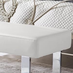 ZckyCine Modern Mid-Century Style 4-Piece Dining Table Set Rectangular Wooden Table 2 Soft Cushioned Leather Chairs 1 Bench, Suitable for 4-Person Dining