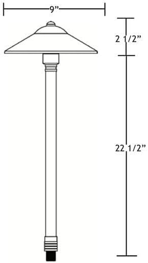 VOLT Max Spread 12V Stainless Steel Path Light (25" Tall, 9" Shade) for Low Voltage Landscape Lighting on Outdoor Pathway, Walkway, Garden, Driveway or Patio