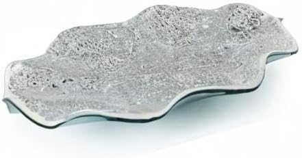 MDLUU Mosaic Centerpiece Tray, 11.6" Decorative Glass Plate, Home Decor Glass Bowl for Dining Room Table, Coffee Table, Gift (Silver)