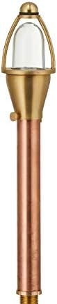 VOLT Max Spread 12V Solid Copper Mini Path Light (15" Tall, 9" Shade) for Low Voltage Landscape Lighting on Pathway, Walkway, Garden, Driveway or Patio