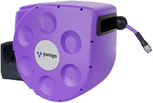 UNITY Wall-Mounted Retractable Hose Reel, 70ft, Slow Rewind, Complete System with Spray Nozzle, 180° Pivoting Mount, Fully Preassembled Compact System for Clean, Easy Watering
