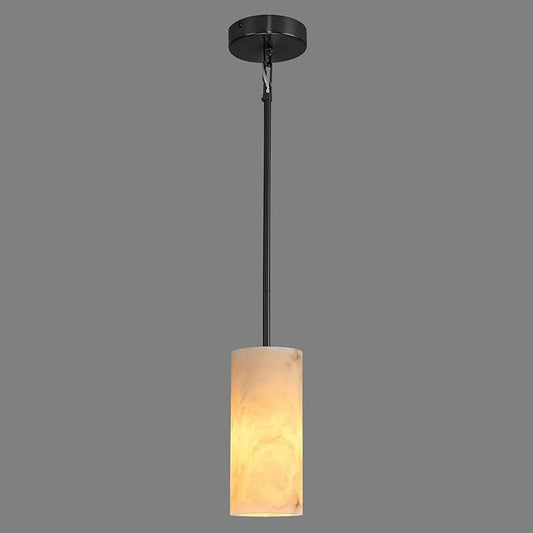 Alabaster Pendant Lights Kitchen Island, Modern Marble Pendant Lighting, Adjustable Black Pendant Lights Fixtures for Bedroom Bathroom Dinning Room(Include E12 Bulb)