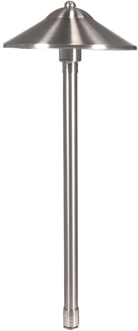 VOLT Max Spread 12V Stainless Steel Path Light (25" Tall, 9" Shade) for Low Voltage Landscape Lighting on Outdoor Pathway, Walkway, Garden, Driveway or Patio