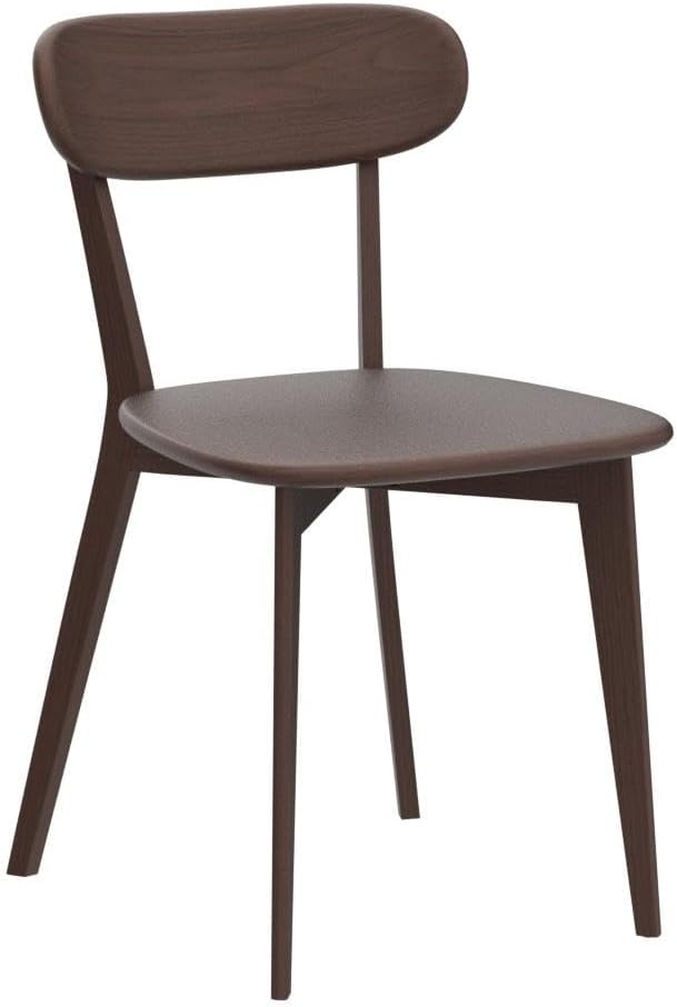 Oak Wood Dining Chairs,Mid Century Modern Dining Chairs with Comfortable Curved Backrest,Wood Chairs for Kitchen,Dining Room (2, Walnut Color)