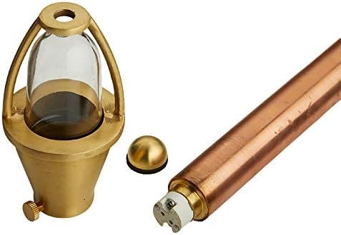 VOLT Max Spread 12V Solid Copper Mini Path Light (15" Tall, 9" Shade) for Low Voltage Landscape Lighting on Pathway, Walkway, Garden, Driveway or Patio