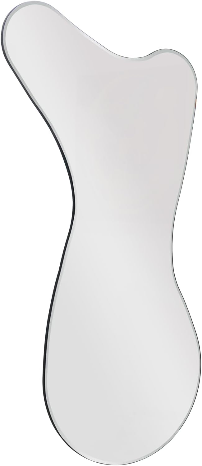 BST FURNH Design Unique Whales Shape Mirrors 47X23 Inch Full Length Wall Mounted MirrorTall Mirror Body Floor Dressing Frameless for Bedroom Bathroom Irregular