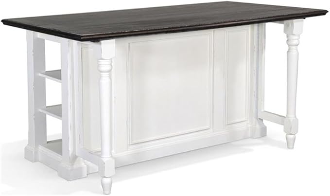 Pemberly Row Wood Kitchen Cart in Espresso (36" H x 71.5" W x 38" D) for Kitchen, Dining Room with Adjustable Shelves, 13" Drop Leaf, Easy Assembly