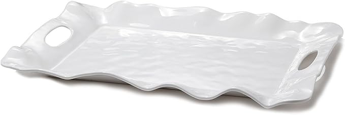Beatriz Ball Havana Rectangular Tray with Handles, White