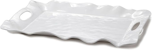 Beatriz Ball Havana Rectangular Tray with Handles, White