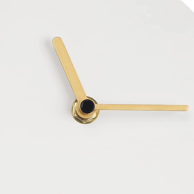 SOFFEE DESIGN 6'' One-Piece Table Clocks Without Scale Modern Minimalist Style Decoration, Iron Silent Quartz Desk Clock Creative Ornaments, Battery Operated Non Ticking for Home, White