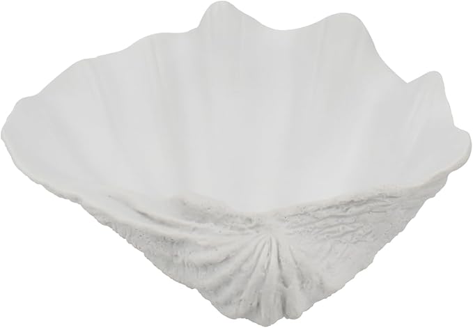 Small White Scalloped Clam Shell Bowl Sea Shell Decor for Nautical Beach House,Coastal Decor Gift of Housewarming and Wedding Party