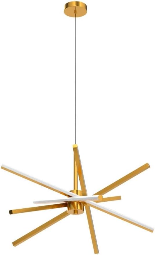 Modern Sputnik Chandelier Ceiling 82W LED Gold Pendant Light Embedded Mount Chandeliers Dining Room Light Fixtures Over Table Dimmable with Remote Control for Living Room Kitchen Bedroom 31.5 inches