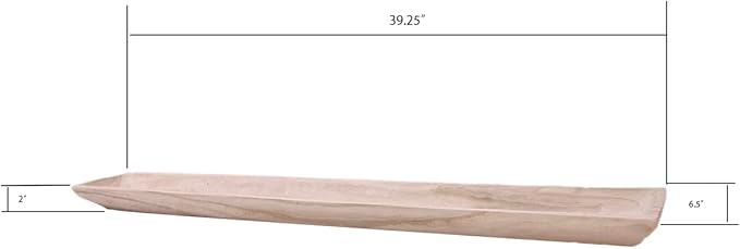 Uziass Wood Dough Bowl, 39.25" Hand Carved Rustic Long Wooden Dough Bowls Farmhouse Decorative Wood Dough Bowl Large Wood Bowls for Dining Table Centerpiece Living Room Home Kitchen Counter Decor