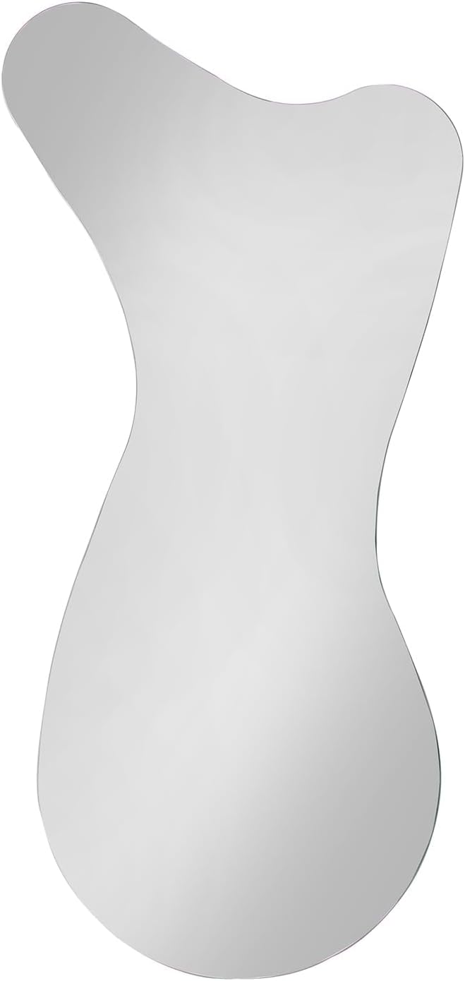 BST FURNH Whale Mirror 44x21 inch Irregular,Frameless,Bedroom Living Room Bathroom,Irregular Mirror