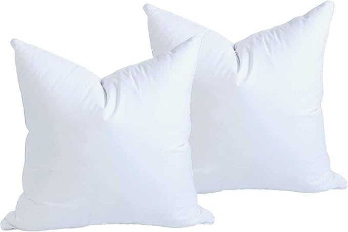 MoonRest® Synthetic Down Alternative 22x22 Square Pillow Insert Form, for Decorative Throw Pillow, Sofa, Cushions, Body and Bed - Pack of 2- Size 22“X 22”