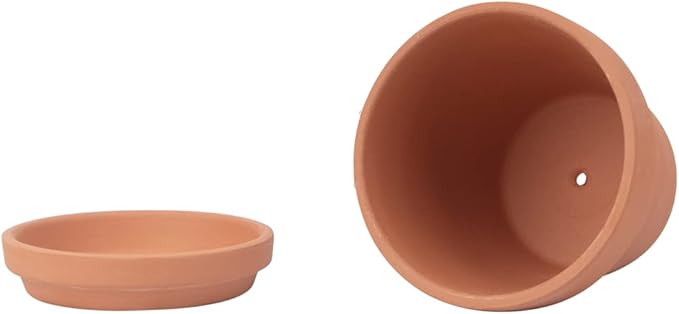 CFKJ [17 Pack] 4 inch Planter Nursery Pots Terracotta Pot Clay with Saucer Ceramic Pottery Cactus Flower Succulent Garden Terra Cotta Plants (17)