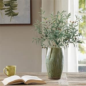 SHACOS 6 PCS Fake Olive Branches for Vases 39" Tall Long Greenery Stems Faux Olive Tree Branches Artificial Olive Leaf Stems with Olive Fruits Fake Plant for Home Wedding Greenery Decor