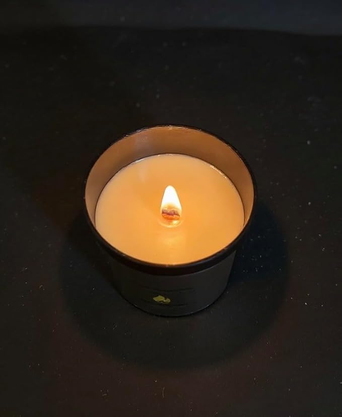 Divinorah Luxury Candle Co. Whispering Woods Scented Candle, Black Matte Glass Jar, Virgin Coconut Soy Blend, 8 oz, Fall Collection, Natural Fragrance